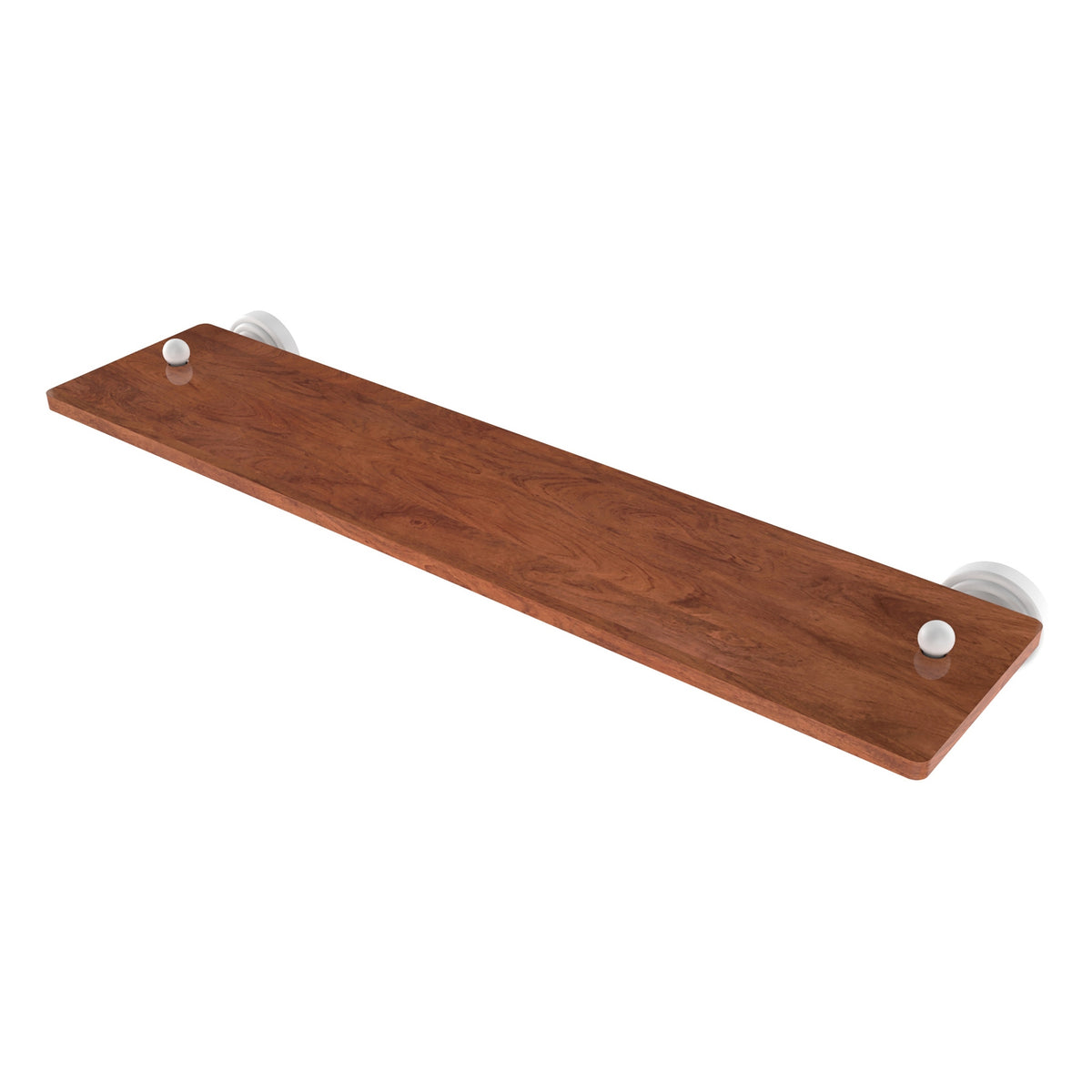 Allied Brass WP-1-22-IRW-WHM Waverly Place 22" Matte White Solid IPE Ironwood Shelf