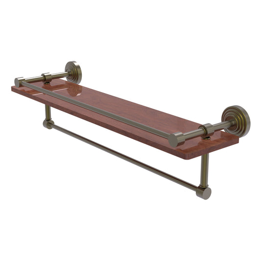 Allied Brass WP-1-22TB-GAL-IRW-ABR Waverly Place 22" Antique Brass IPE Ironwood Shelf