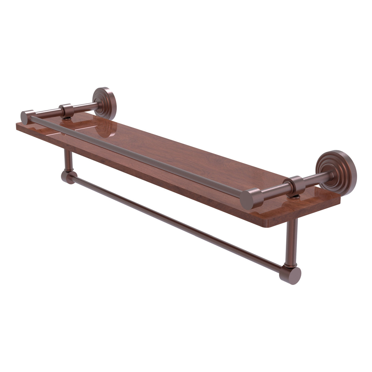 Allied Brass WP-1-22TB-GAL-IRW-CA Waverly Place 22" Antique Copper IPE Ironwood Shelf