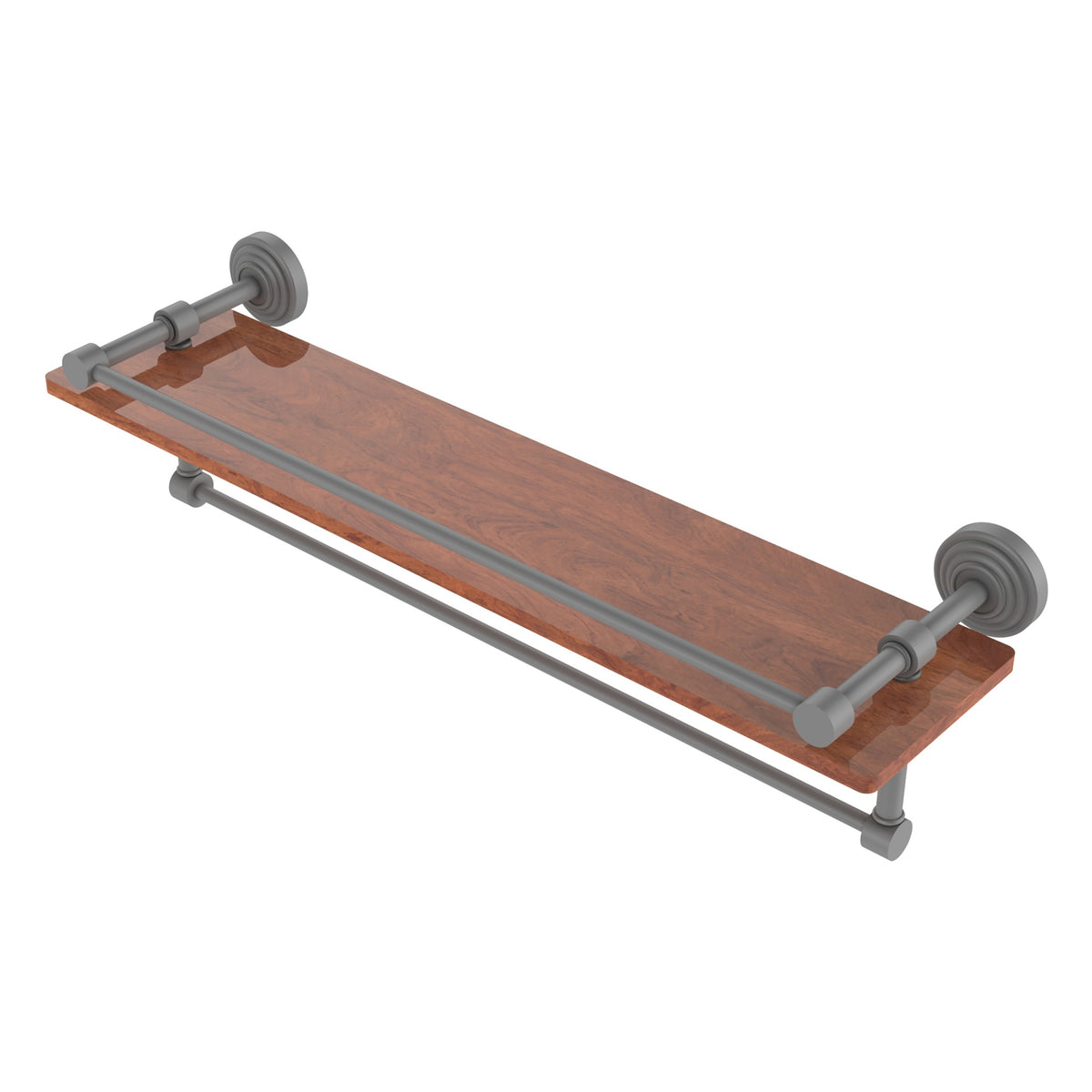 Allied Brass WP-1-22TB-GAL-IRW-GYM Waverly Place 22" Matte Gray IPE Ironwood Shelf