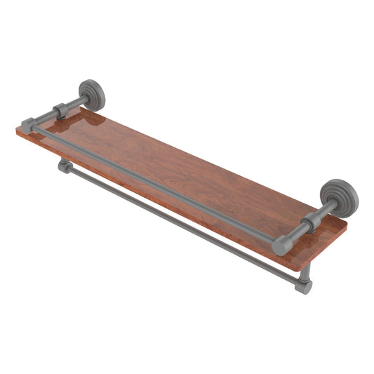 Allied Brass WP-1-22TB-GAL-IRW-GYM Waverly Place 22" Matte Gray IPE Ironwood Shelf