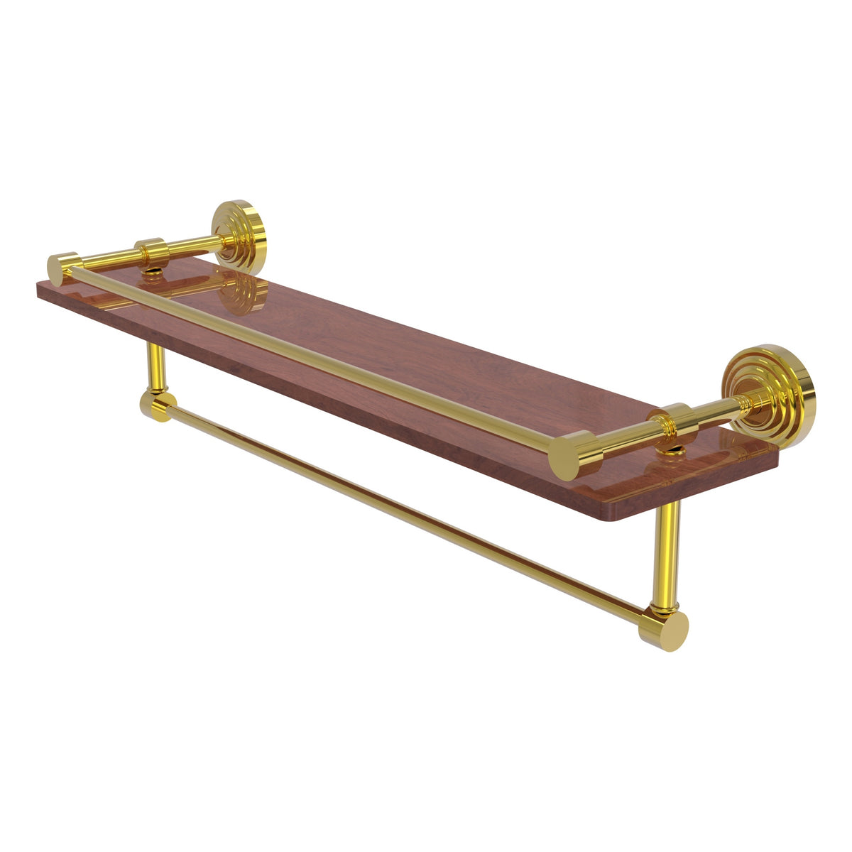 Allied Brass WP-1-22TB-GAL-IRW-PB Waverly Place 22" Polished Brass IPE Ironwood Shelf