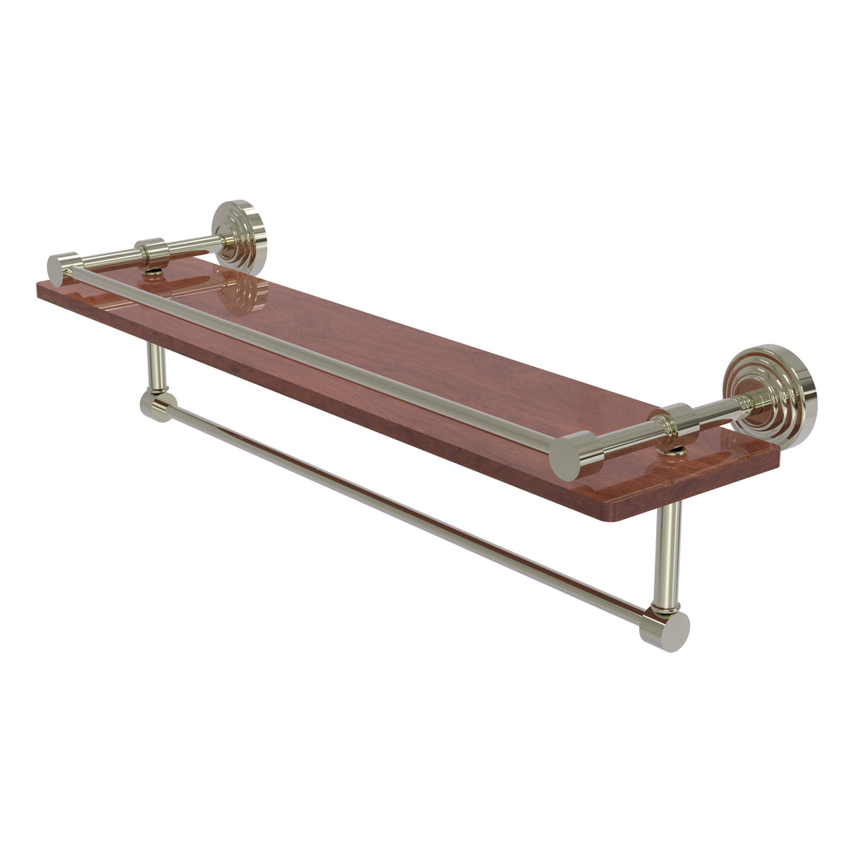Allied Brass WP-1-22TB-GAL-IRW-PNI Waverly Place 22" Polished Nickel IPE Ironwood Shelf