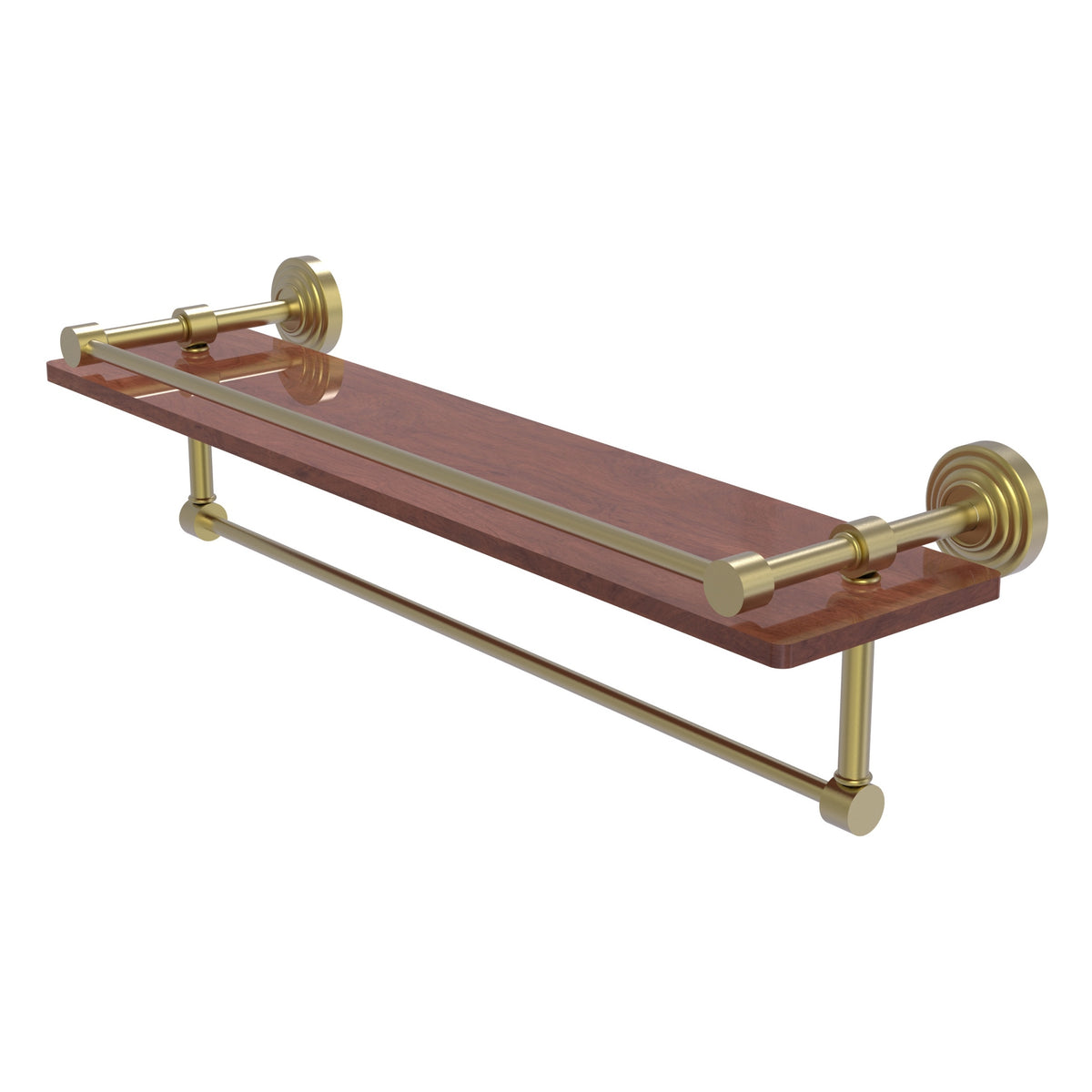 Allied Brass WP-1-22TB-GAL-IRW-SBR Waverly Place 22" Satin Brass IPE Ironwood Shelf