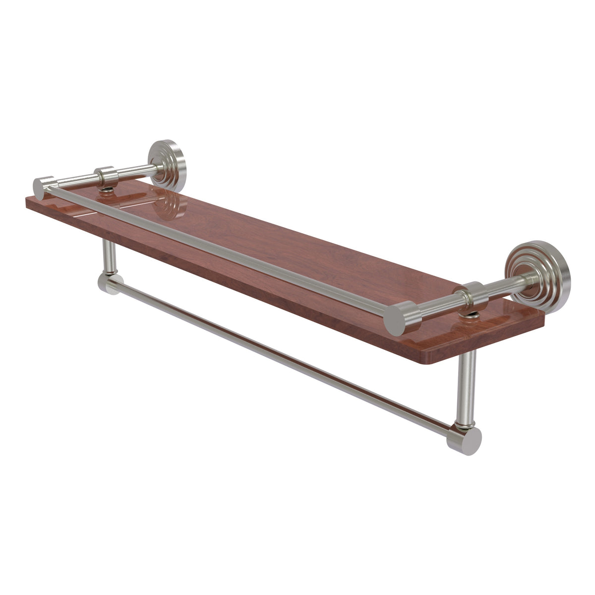 Allied Brass WP-1-22TB-GAL-IRW-SN Waverly Place 22" Satin Nickel IPE Ironwood Shelf