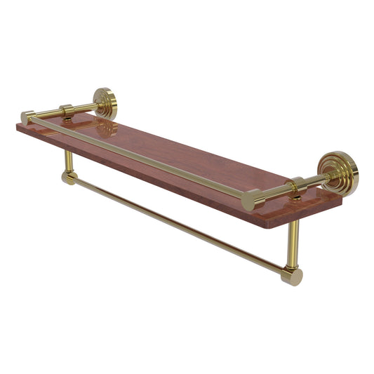 Allied Brass WP-1-22TB-GAL-IRW-UNL Waverly Place 22" Unlacquered Brass IPE Ironwood Shelf