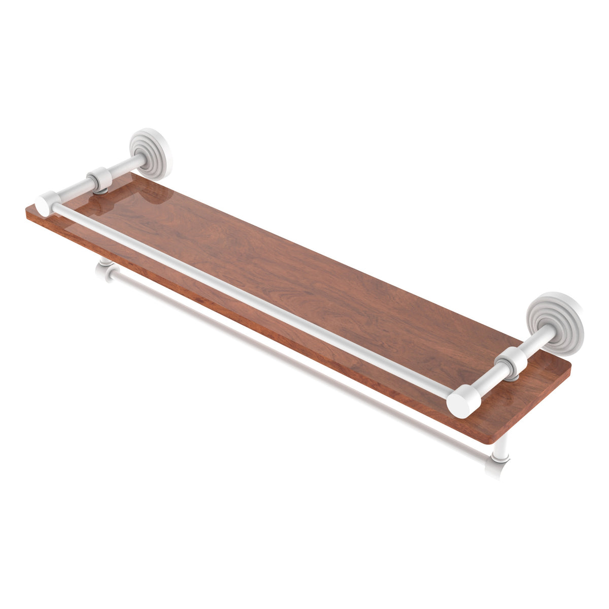 Allied Brass WP-1-22TB-GAL-IRW-WHM Waverly Place 22" Matte White IPE Ironwood Shelf