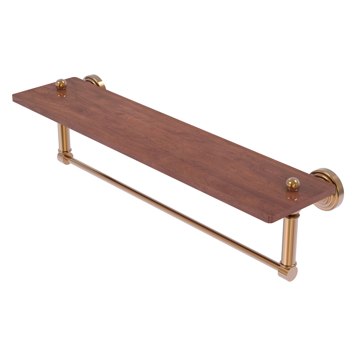 Allied Brass WP-1-22TB-IRW-BBR Waverly Place 22" Brushed Bronze Solid IPE Ironwood Shelf