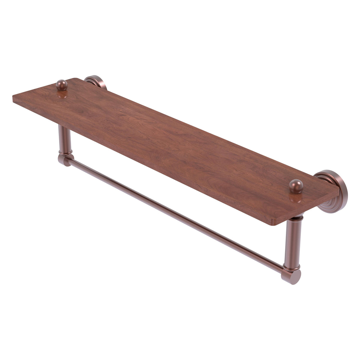 Allied Brass WP-1-22TB-IRW-CA Waverly Place 22" Antique Copper Solid IPE Ironwood Shelf