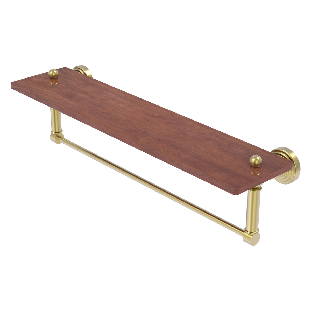 Allied Brass WP-1-22TB-IRW-SBR Waverly Place 22" Satin Brass Solid IPE Ironwood Shelf