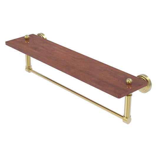 Allied Brass WP-1-22TB-IRW-SBR Waverly Place 22" Satin Brass Solid IPE Ironwood Shelf