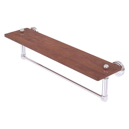 Allied Brass WP-1-22TB-IRW-SCH Waverly Place 22" Satin Chrome Solid IPE Ironwood Shelf