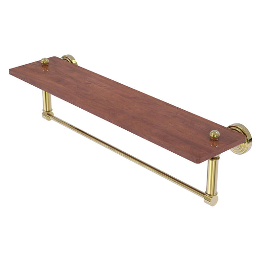 Allied Brass WP-1-22TB-IRW-UNL Waverly Place 22" Unlacquered Brass Solid IPE Ironwood Shelf