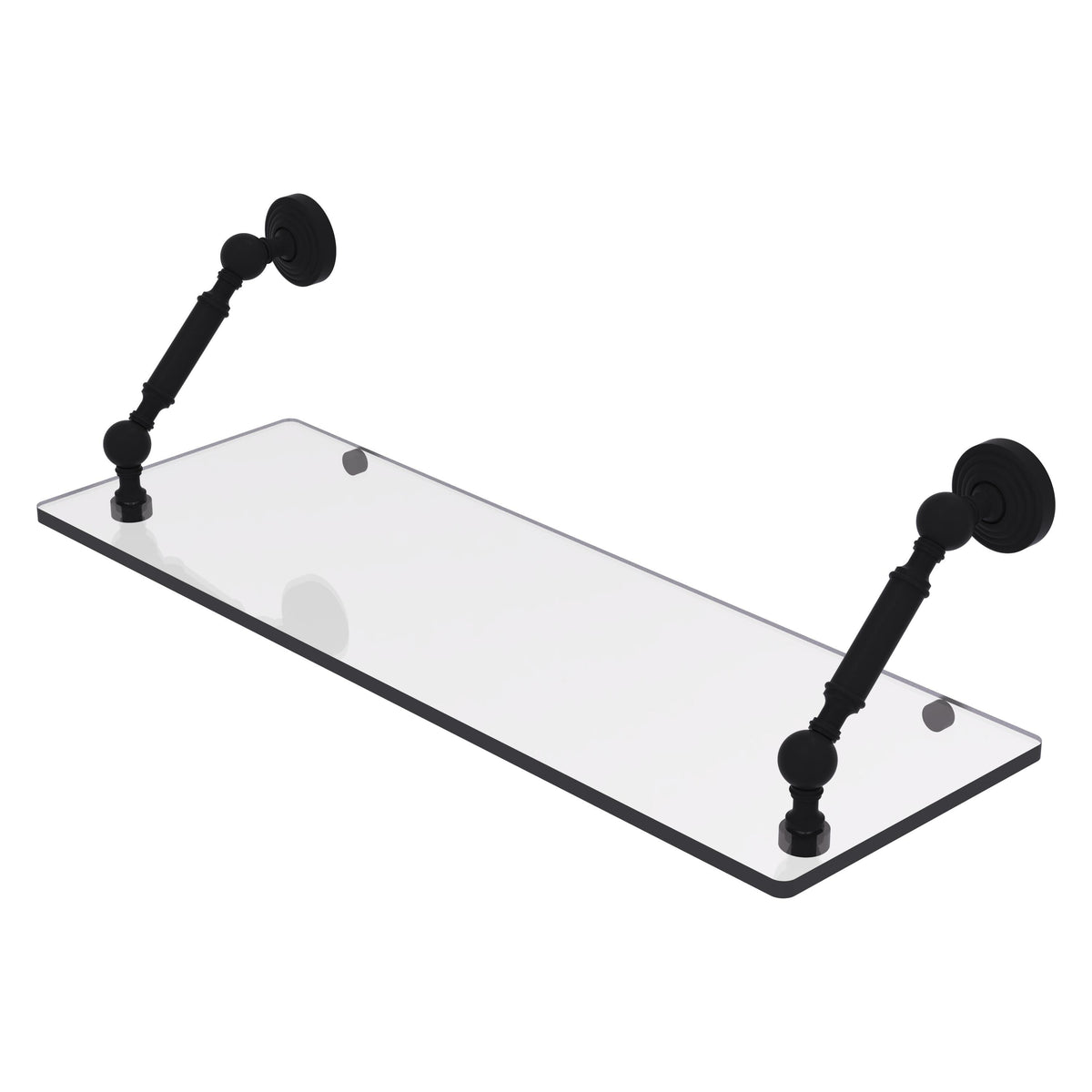 Allied Brass WP-1-24-BKM Waverly Place 24" Matte Black Floating Glass Shelf