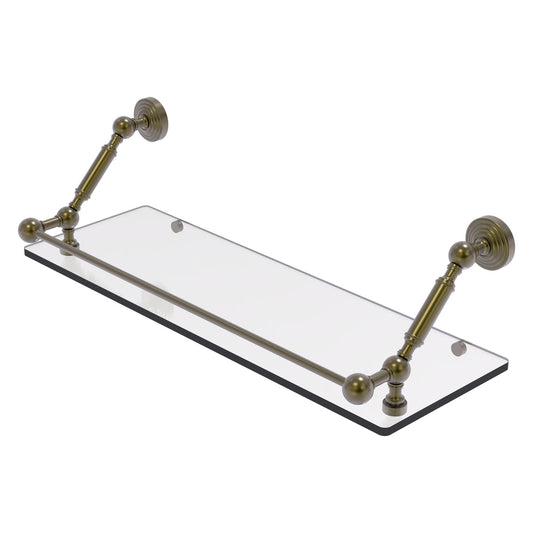Allied Brass WP-1-24-GAL-ABR Waverly Place 24" Antique Brass Floating Glass Shelf