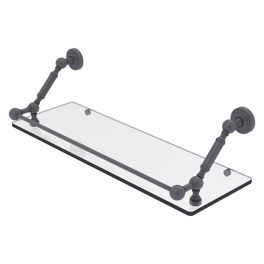 Allied Brass WP-1-24-GAL-GYM Waverly Place 24" Matte Gray Floating Glass Shelf