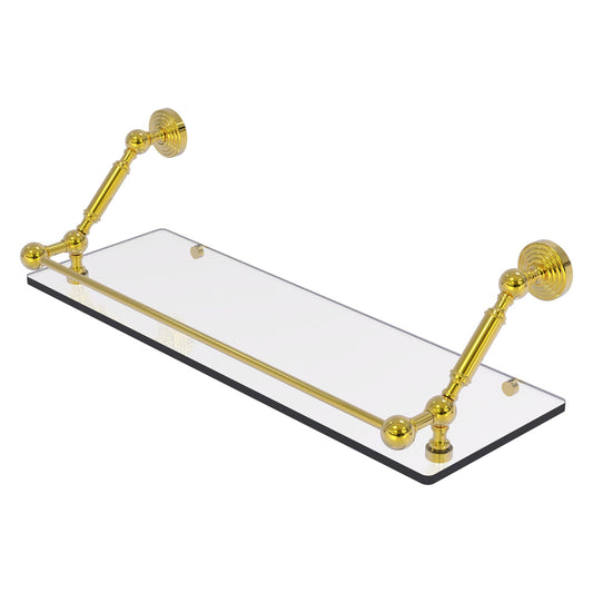 Allied Brass WP-1-24-GAL-PB Waverly Place 24" Polished Brass Floating Glass Shelf