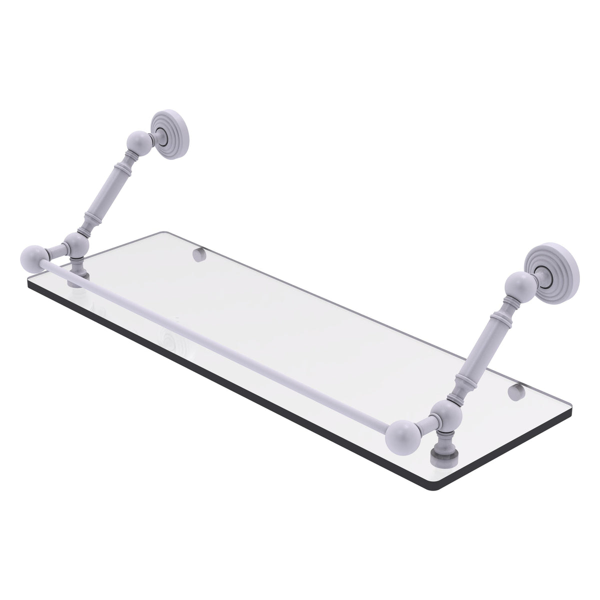 Allied Brass WP-1-24-GAL-WHM Waverly Place 24" Matte White Floating Glass Shelf
