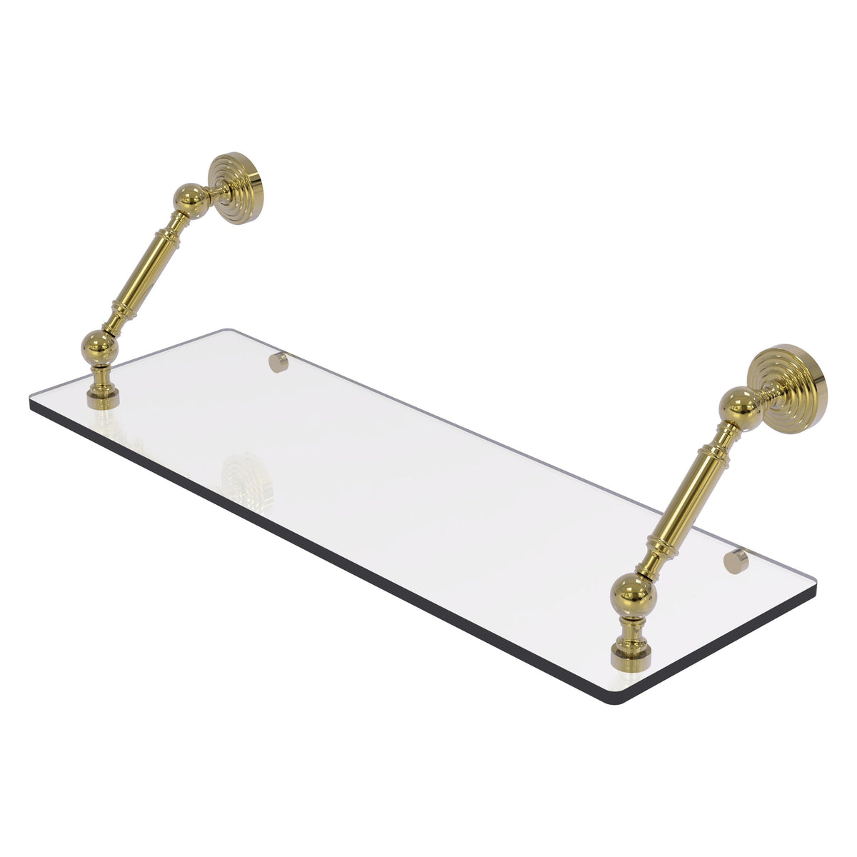 Allied Brass WP-1-24-UNL Waverly Place 24" Unlacquered Brass Floating Glass Shelf