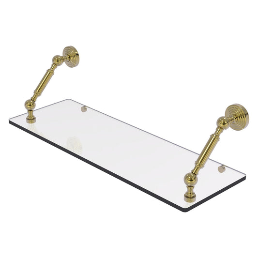 Allied Brass WP-1-24-UNL Waverly Place 24" Unlacquered Brass Floating Glass Shelf