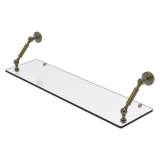 Allied Brass WP-1-30-ABR Waverly Place 30" Antique Brass Floating Glass Shelf
