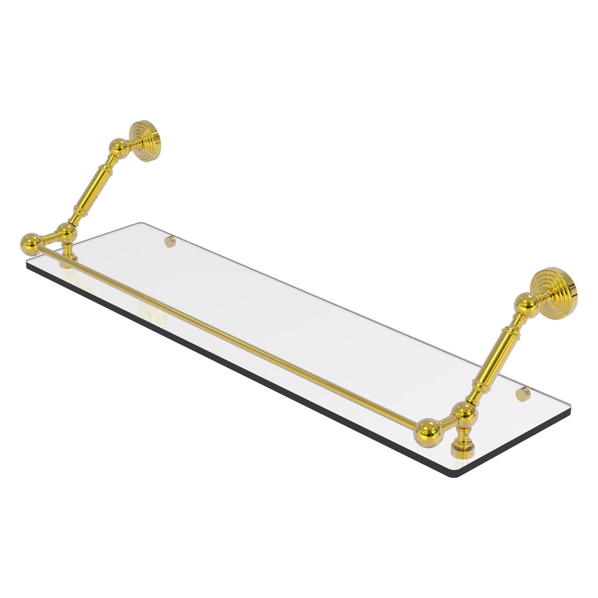 Allied Brass WP-1-30-GAL-PB Waverly Place 30" Polished Brass Floating Glass Shelf