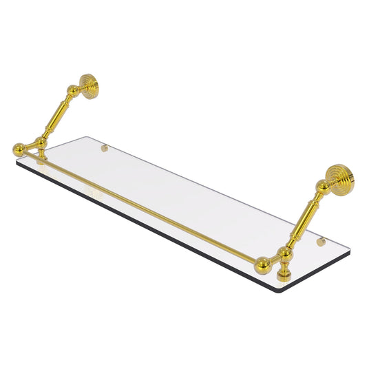 Allied Brass WP-1-30-GAL-PB Waverly Place 30" Polished Brass Floating Glass Shelf