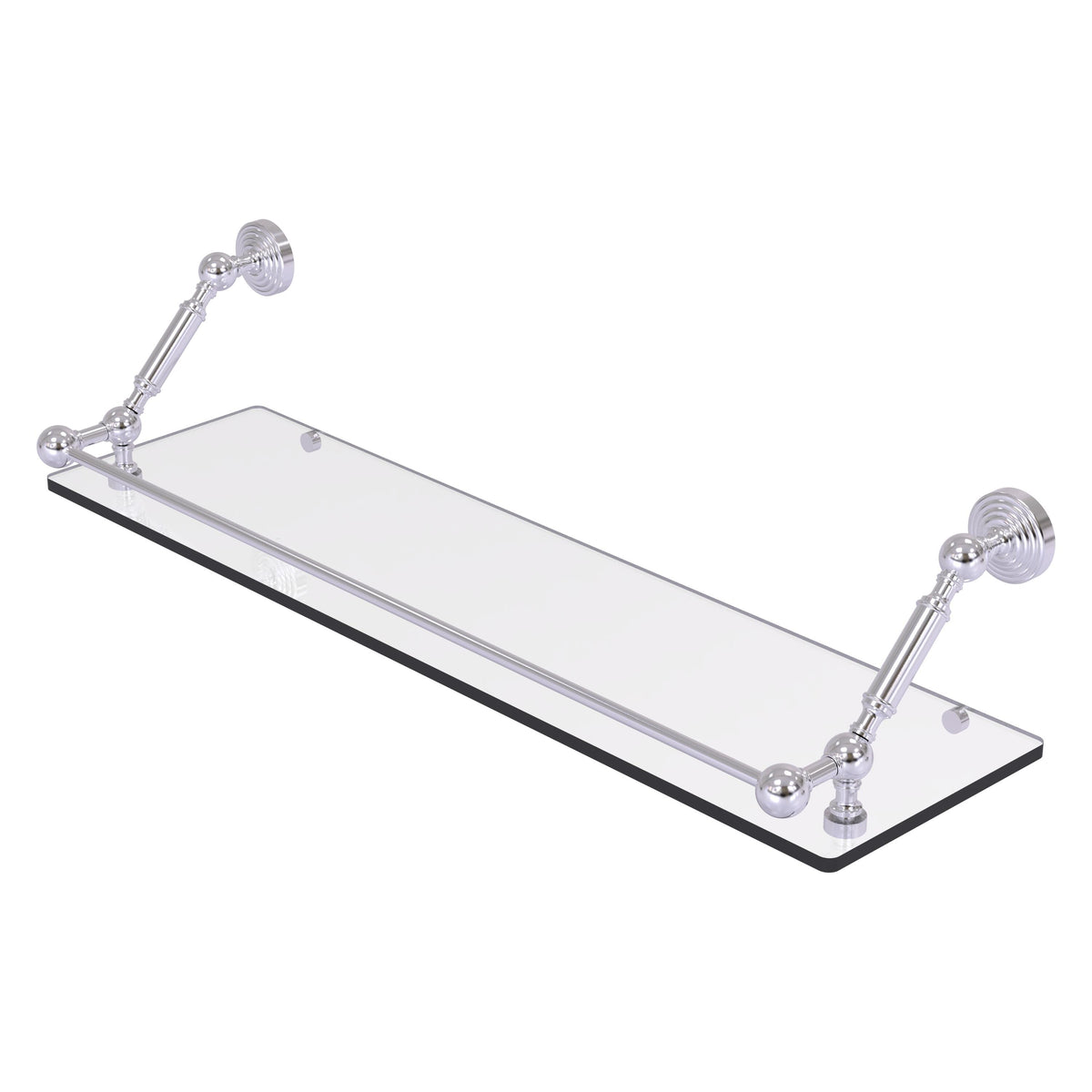 Allied Brass WP-1-30-GAL-SCH Waverly Place 30" Satin Chrome Floating Glass Shelf