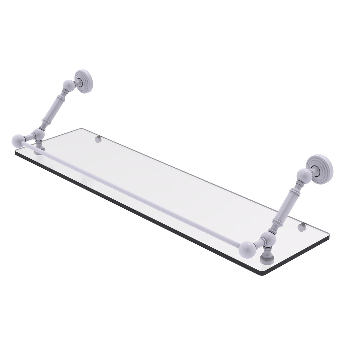 Allied Brass WP-1-30-GAL-WHM Waverly Place 30" Matte White Floating Glass Shelf