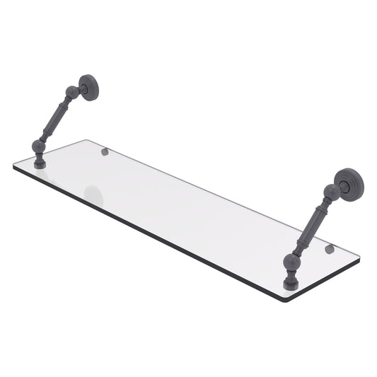 Allied Brass WP-1-30-GYM Waverly Place 30" Matte Gray Floating Glass Shelf
