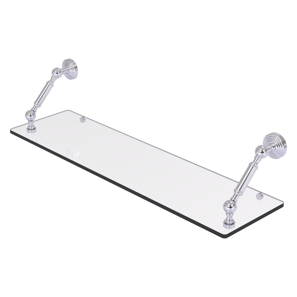 Allied Brass WP-1-30-SCH Waverly Place 30" Satin Chrome Floating Glass Shelf