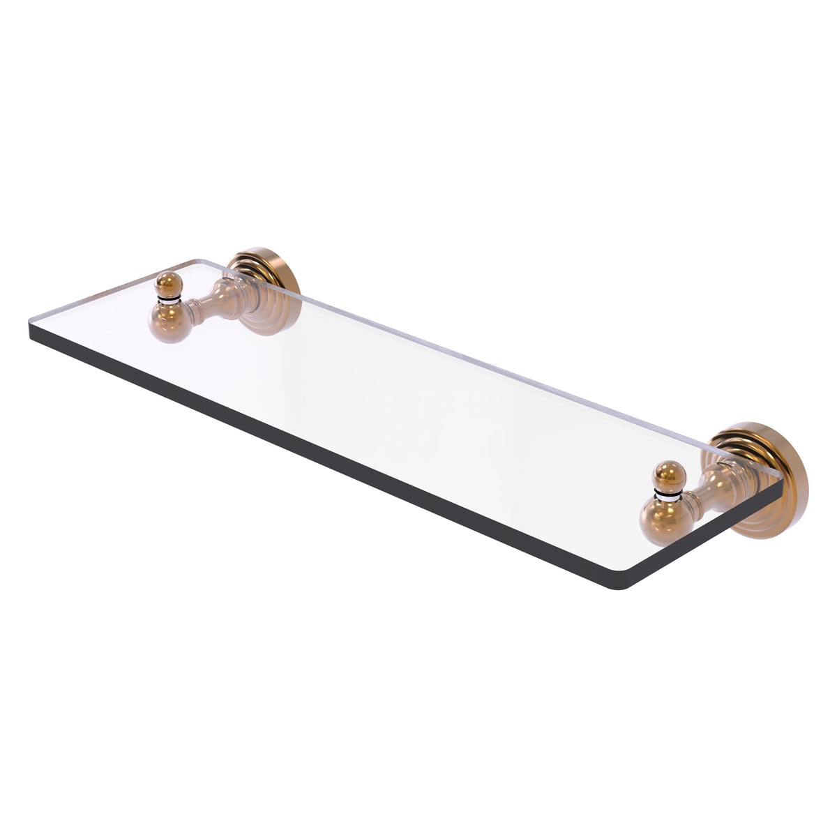 Allied Brass WP-1/16-BBR Waverly Place 16" Brushed Bronze Glass Vanity Shelf With Beveled Edges