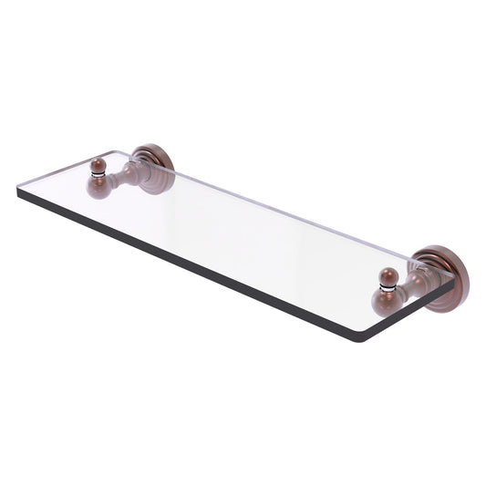 Allied Brass WP-1/16-CA Waverly Place 16" Antique Copper Glass Vanity Shelf With Beveled Edges