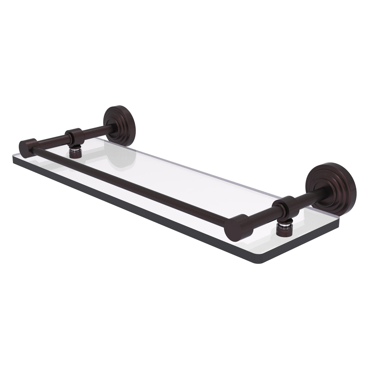 Allied Brass WP-1/16-GAL-ABZ Waverly Place 16" Antique Bronze Tempered Glass Shelf