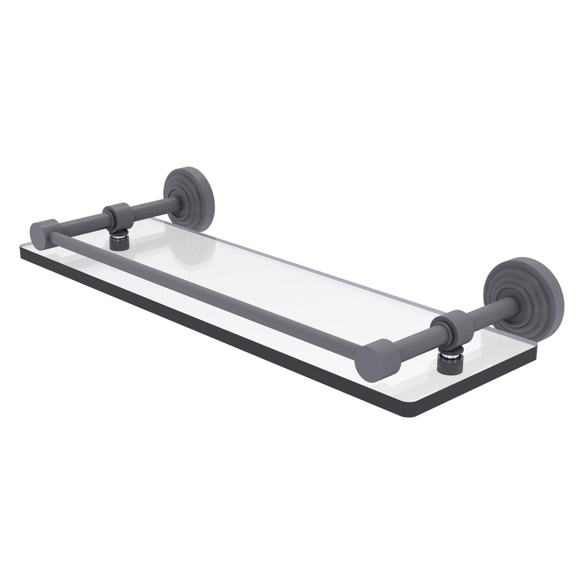 Allied Brass WP-1/16-GAL-GYM Waverly Place 16" Matte Gray Tempered Glass Shelf