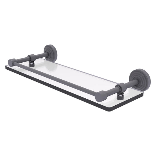 Allied Brass WP-1/16-GAL-GYM Waverly Place 16" Matte Gray Tempered Glass Shelf