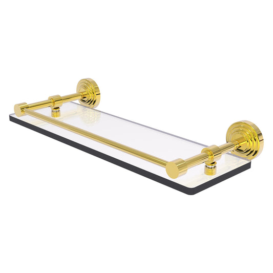 Allied Brass WP-1/16-GAL-PB Waverly Place 16" Polished Brass Tempered Glass Shelf