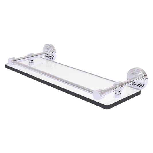 Allied Brass WP-1/16-GAL-PC Waverly Place 16" Polished Chrome Tempered Glass Shelf