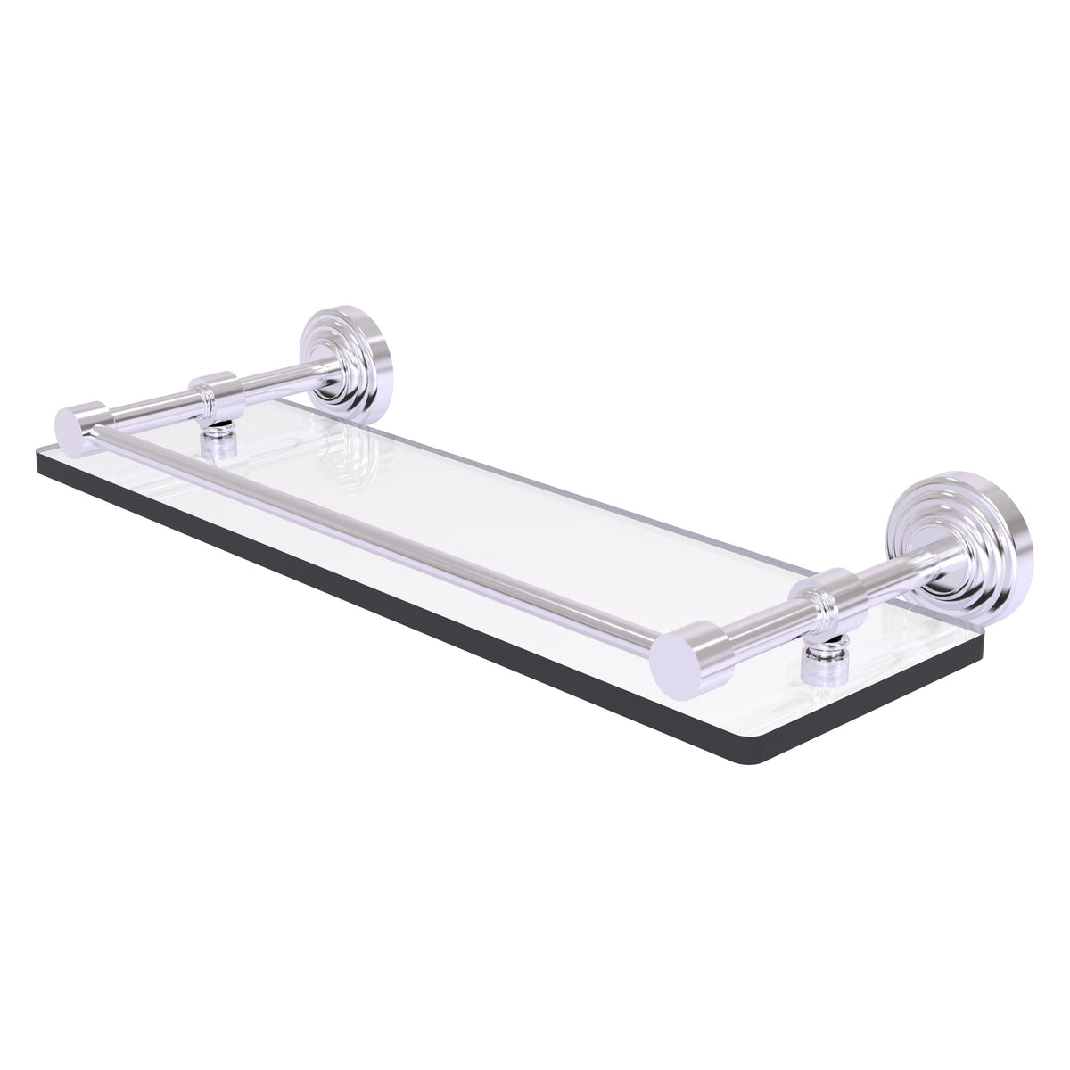 Allied Brass WP-1/16-GAL-SCH Waverly Place 16" Satin Chrome Tempered Glass Shelf
