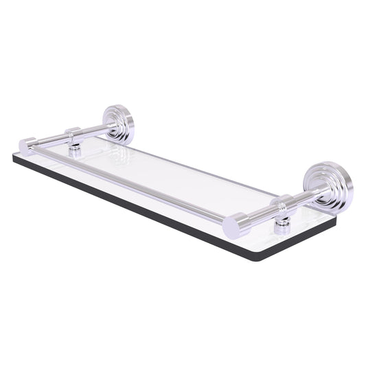 Allied Brass WP-1/16-GAL-SCH Waverly Place 16" Satin Chrome Tempered Glass Shelf