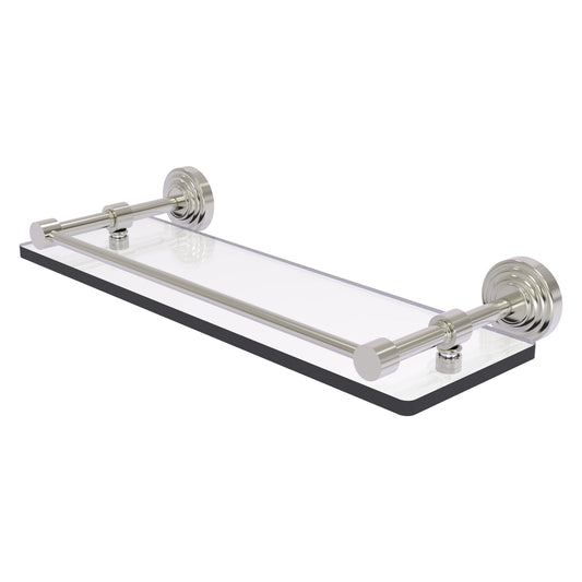 Allied Brass WP-1/16-GAL-SN Waverly Place 16" Satin Nickel Tempered Glass Shelf