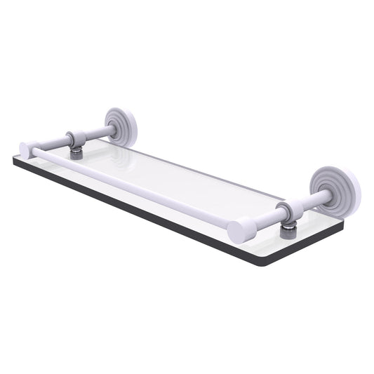 Allied Brass WP-1/16-GAL-WHM Waverly Place 16" Matte White Tempered Glass Shelf