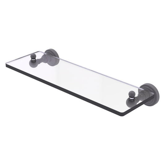 Allied Brass WP-1/16-GYM Waverly Place 16" Matte Gray Glass Vanity Shelf With Beveled Edges