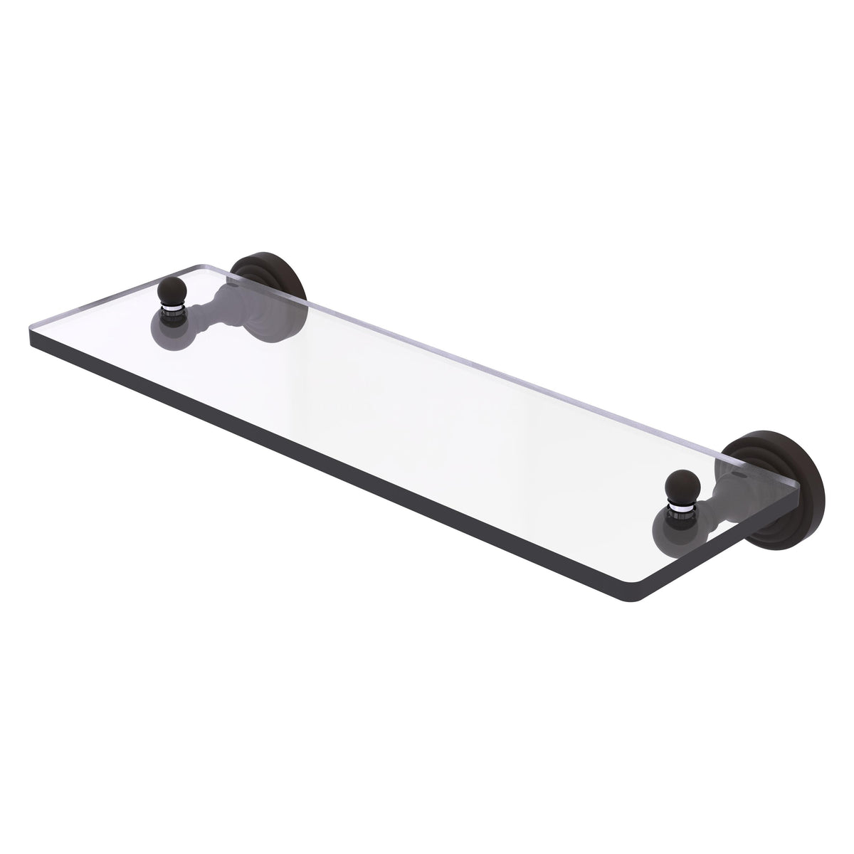 Allied Brass WP-1/16-ORB Waverly Place 16" Oil Rubbed Bronze Glass Vanity Shelf With Beveled Edges