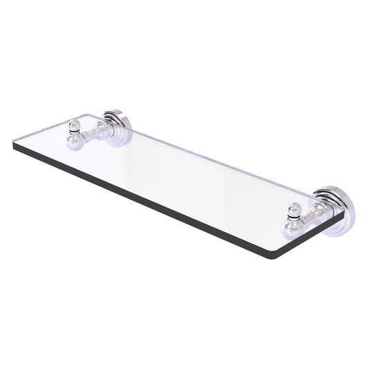 Allied Brass WP-1/16-SCH Waverly Place 16" Satin Chrome Glass Vanity Shelf With Beveled Edges
