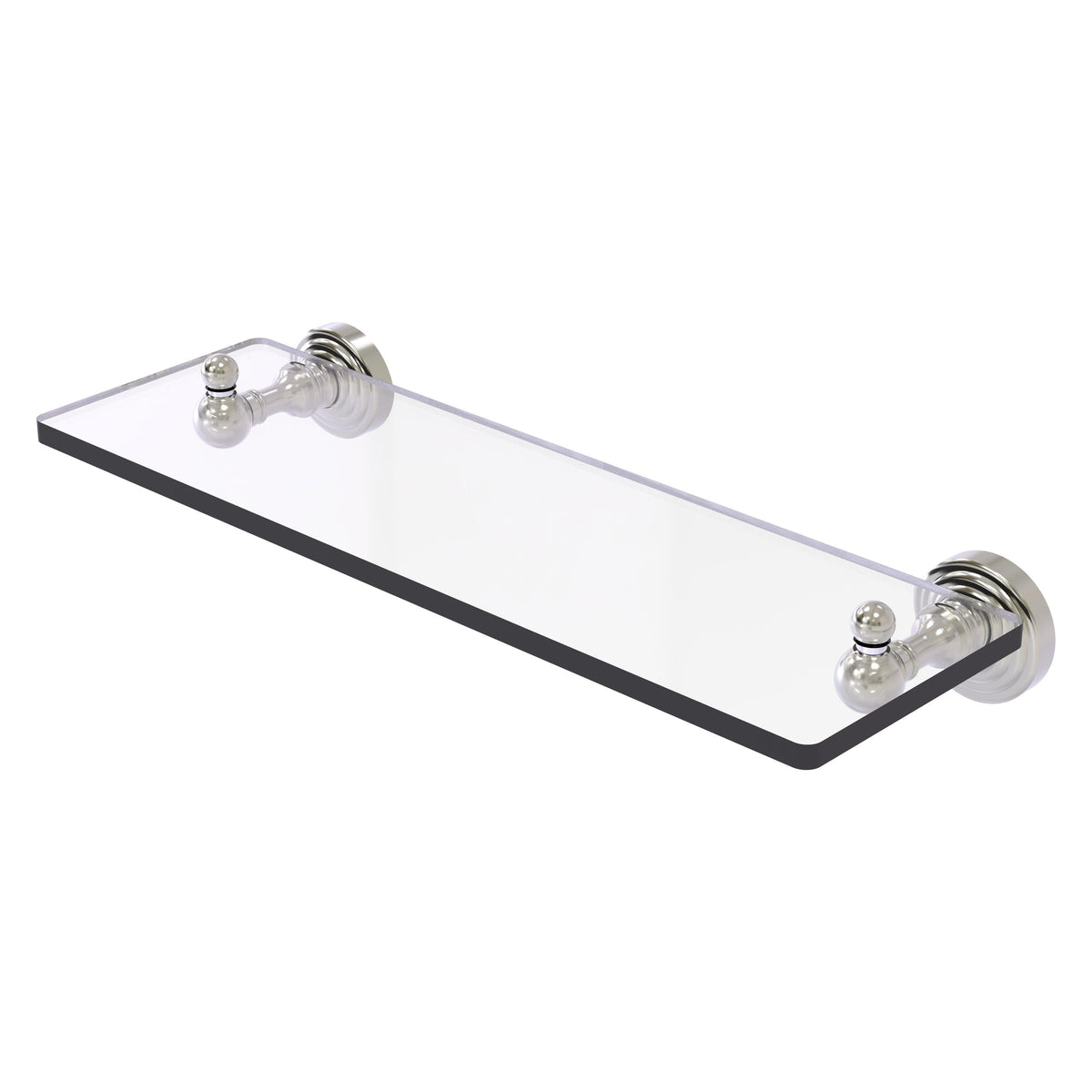 Allied Brass WP-1/16-SN Waverly Place 16" Satin Nickel Glass Vanity Shelf With Beveled Edges
