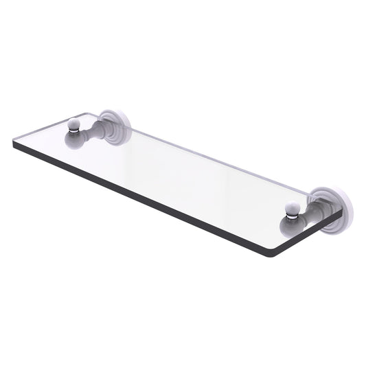 Allied Brass WP-1/16-WHM Waverly Place 16" Matte White Glass Vanity Shelf With Beveled Edges