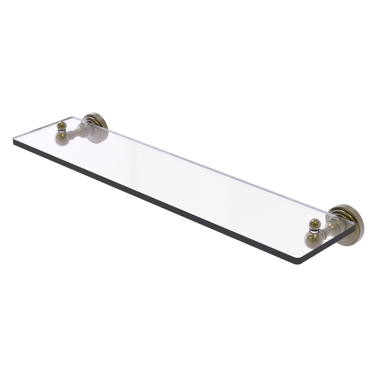 Allied Brass WP-1/22-ABR Waverly Place 22" Antique Brass Glass Vanity Shelf