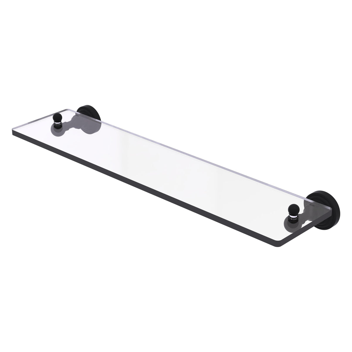 Allied Brass WP-1/22-BKM Waverly Place 22" Matte Black Glass Vanity Shelf