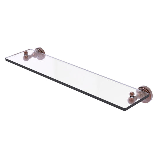 Allied Brass WP-1/22-CA Waverly Place 22" Antique Copper Glass Vanity Shelf